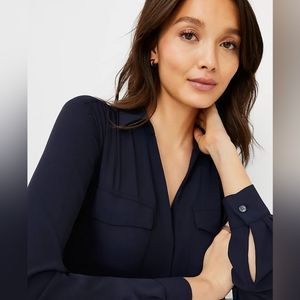 Ann Taylor Camp Shirt Night Sky